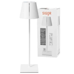 Nuindie tango lámpara de mesa LED recargable, blanca, IP20, atenuable