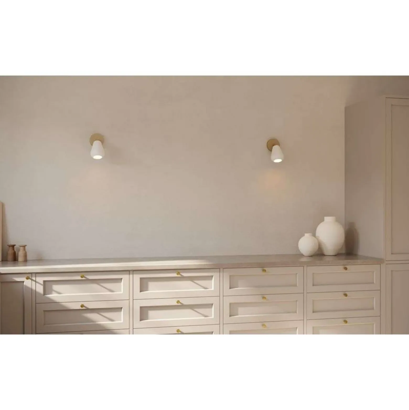 Nuura downlight Foco de techo Anoli Spot Surface Altura 20 cm dorado/blanco