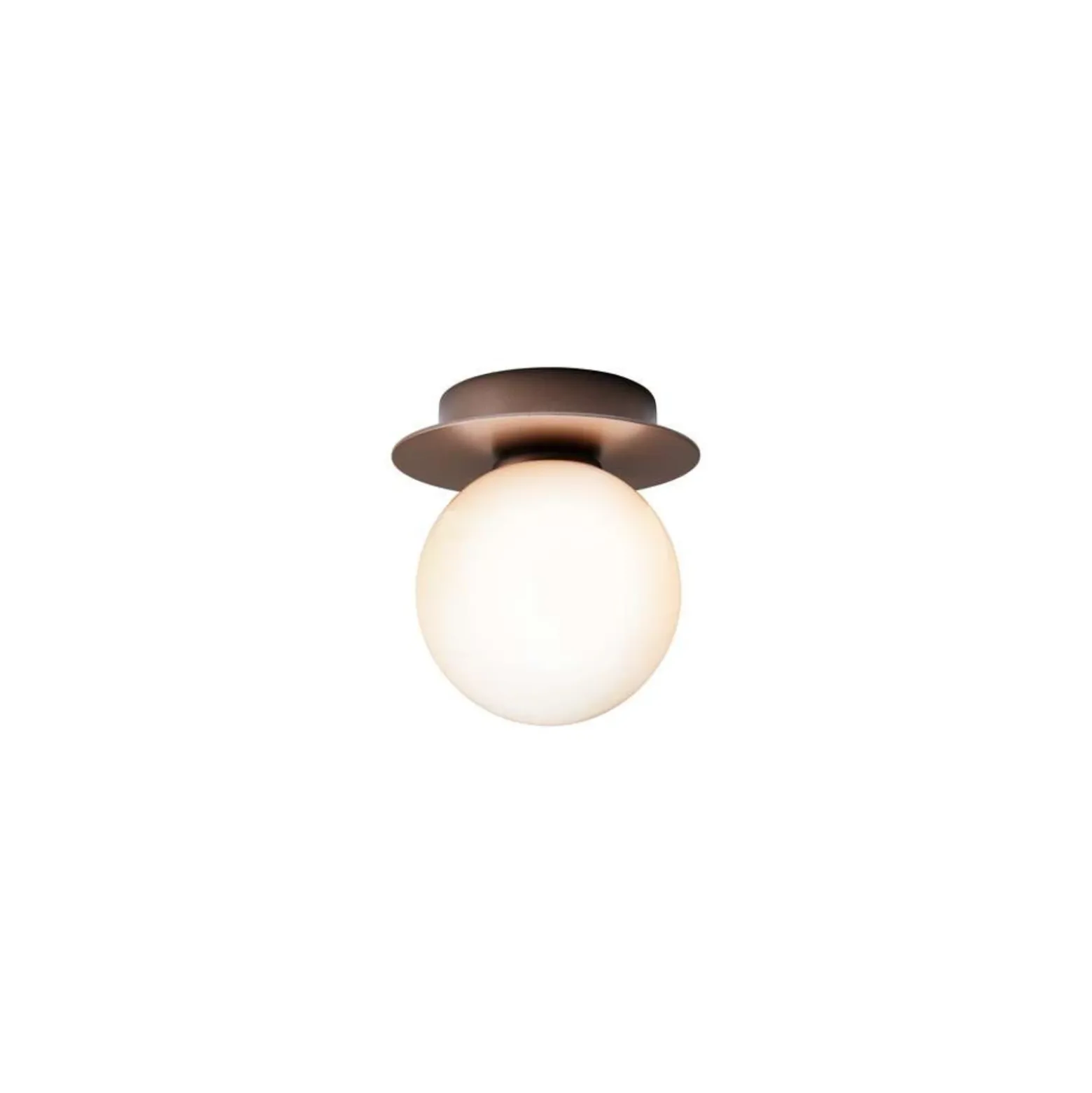 Nuura Liila 1 plafón, Ø 14 cm IP44, bronce/ópalo