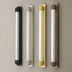 OLEV Aplique de pared LED CHARMER, marrón, metal/vidrio, 2700 K IP44