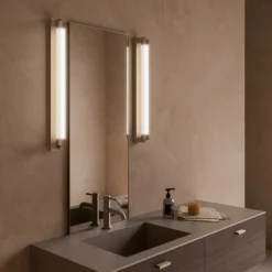 OLEV Aplique de pared LED CHARMER, titanio, metal/vidrio, 2700 K IP44