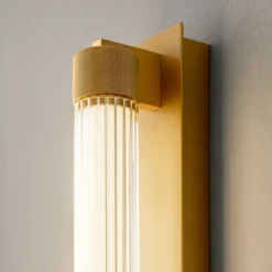 OLEV Aplique de pared LED CHARMER, dorado, metal/vidrio, 2700 K, IP44