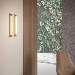 OLEV Aplique de pared LED CHARMER, dorado, metal/vidrio, 2700 K, IP44
