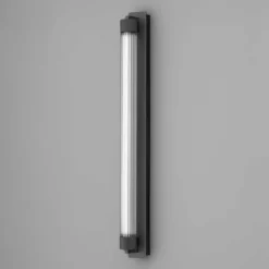 OLEV Aplique de pared LED CHARMER, metal negro/vidrio 2700 K IP44