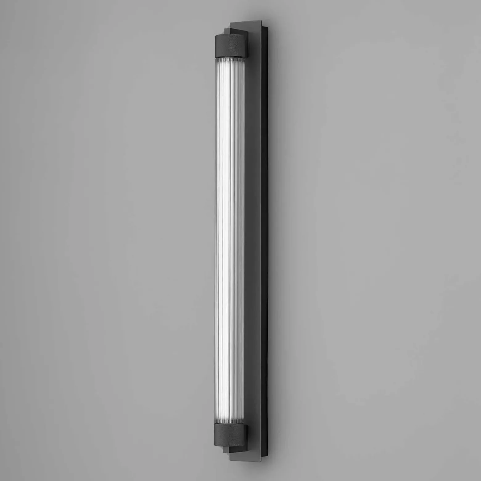 OLEV Aplique de pared LED CHARMER, metal negro/vidrio 2700 K IP44