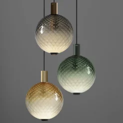 OLEV Lámpara colgante LED BEAM STICK NUANCE BALLOTON marrón Ø 20 cm 927
