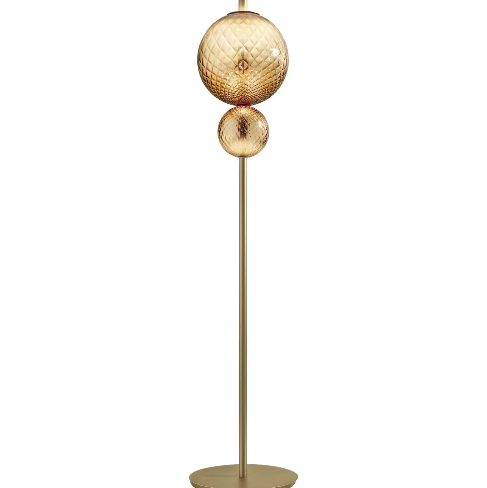 OLEV Lámpara de pie LED TERRA&LUNA, dorado/ámbar, metal/vidrio, 927