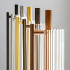 OLEV Lámpara de pie LED TRISEL, marrón tierra, metal, 2700 K, atenuable