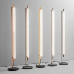 OLEV Lámpara de pie LED TRISEL, marrón tierra, metal, 2700 K, atenuable