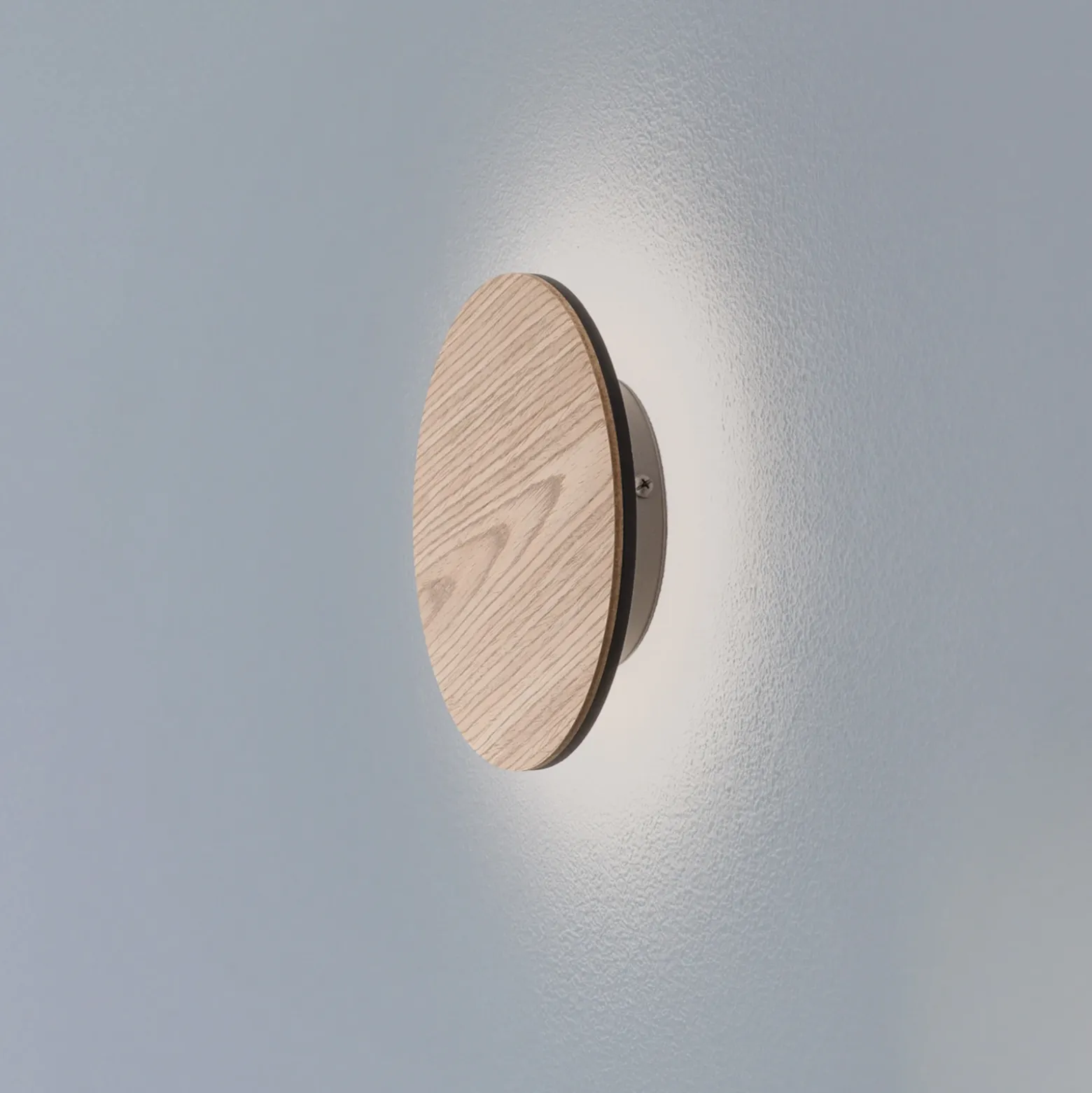 Orios aplique de pared LED, madera, Ø 20 cm, foco indirecto