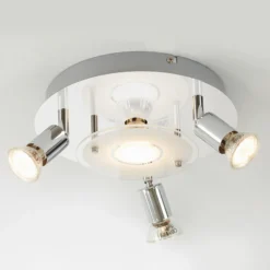 Orna Plafón LED, rondel, 4 luces, cromo