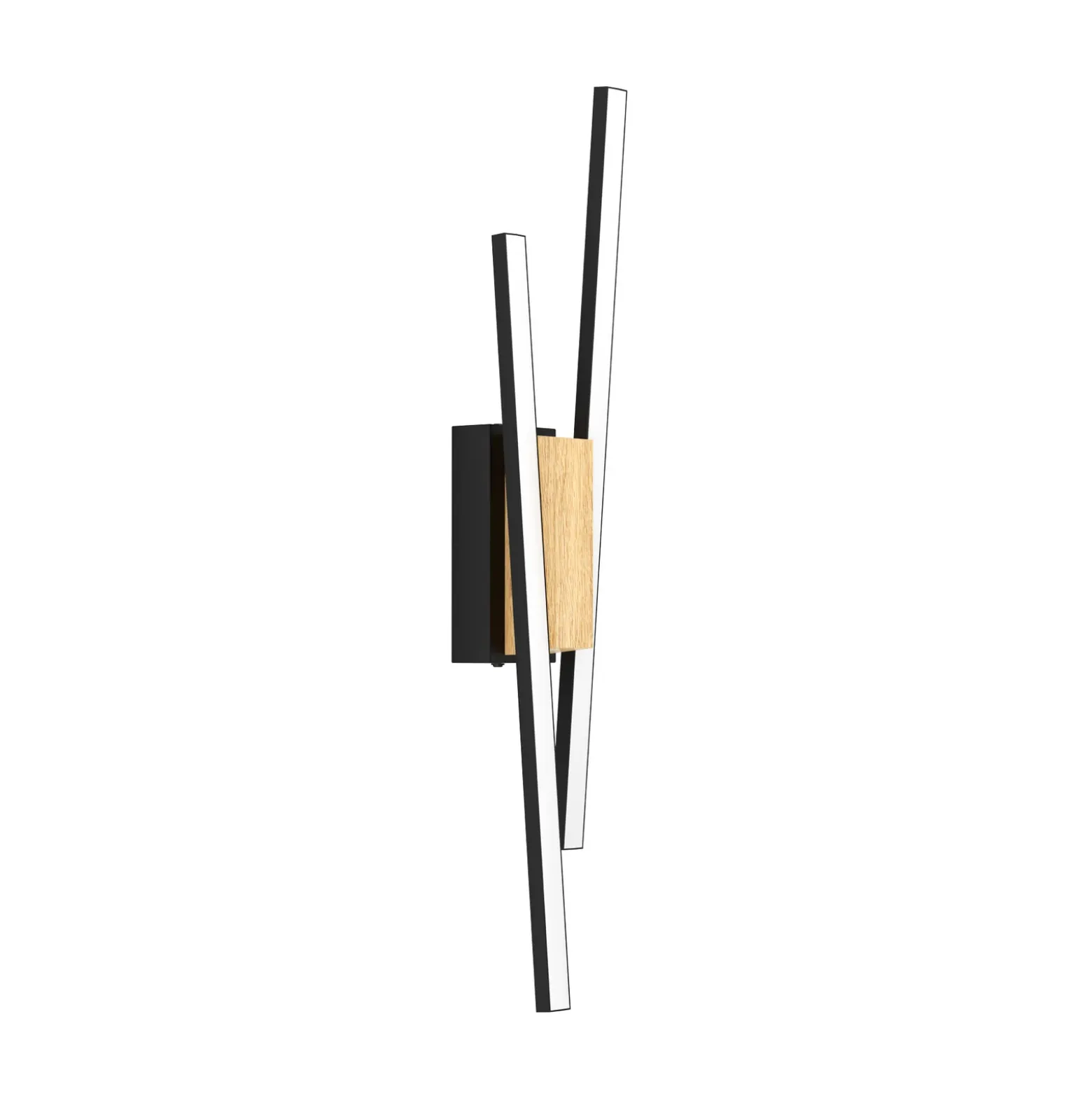 Panagria Aplique de pared LED, negro con detalle de madera