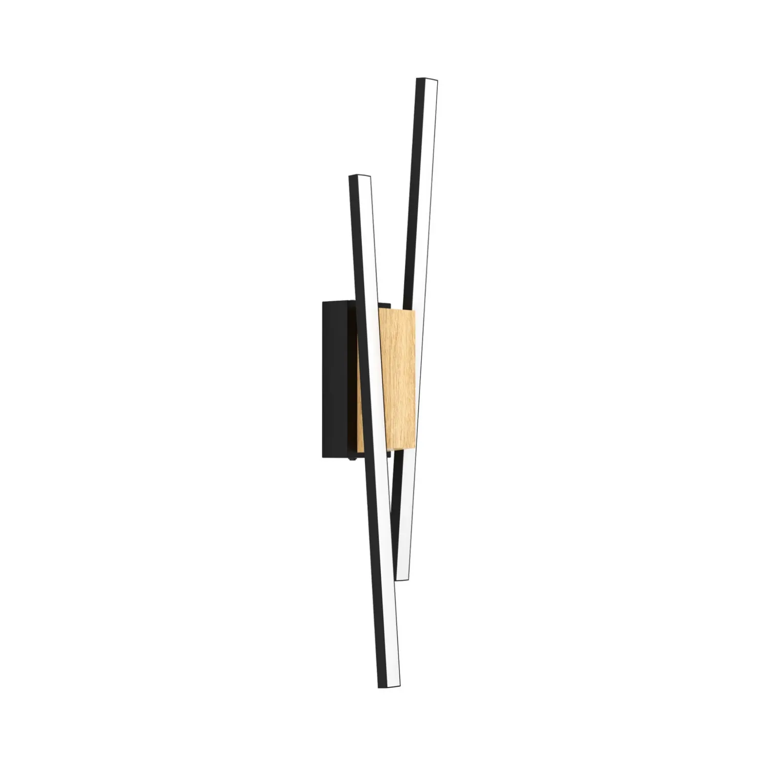Panagria Aplique de pared LED, negro con detalle de madera