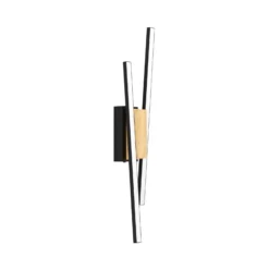 Panagria Aplique de pared LED, negro con detalle de madera