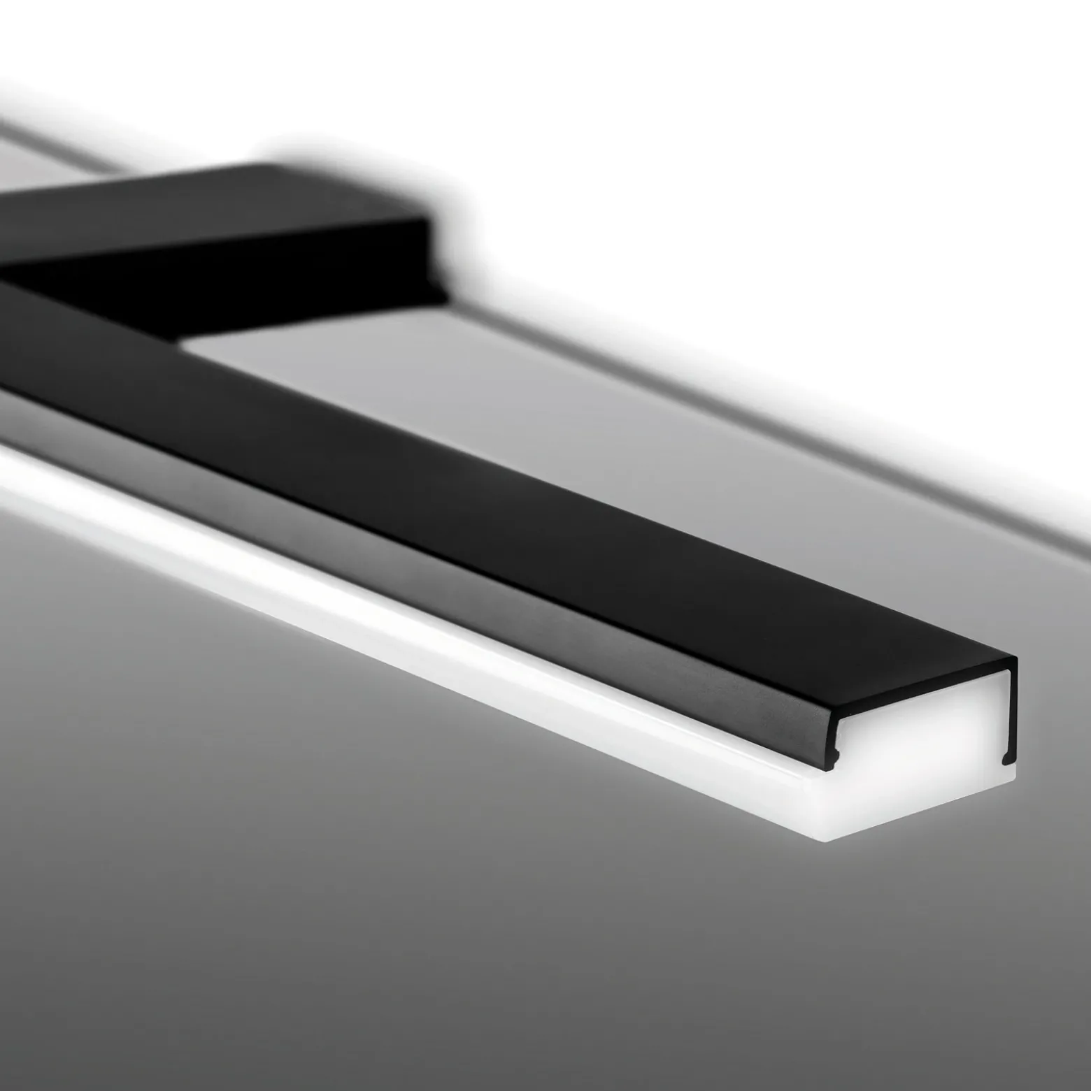 Pandora lámpara de espejo LED, negro mate, 30,8 cm
