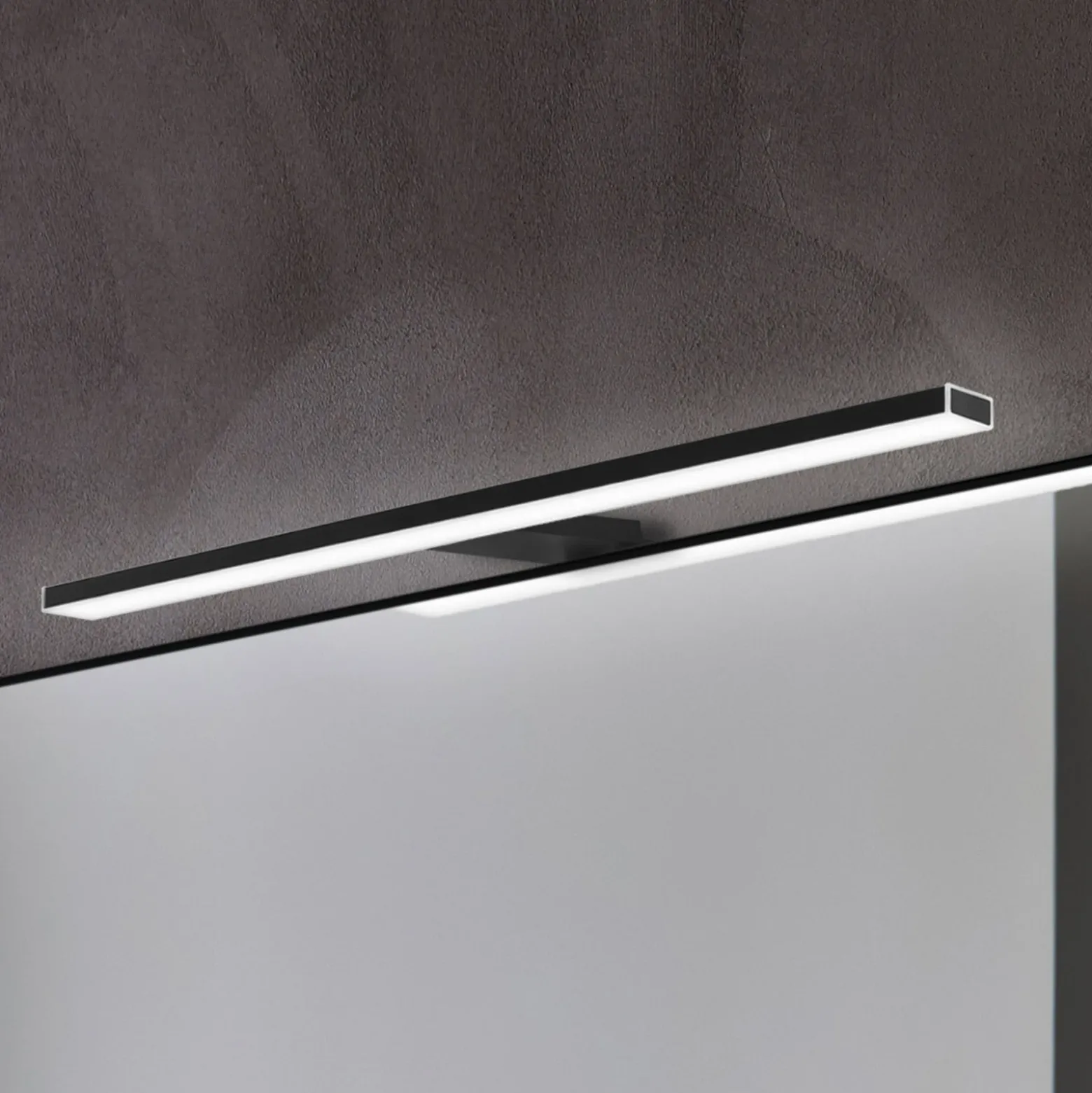 Pandora lámpara de espejo LED, negro mate, 45,8 cm
