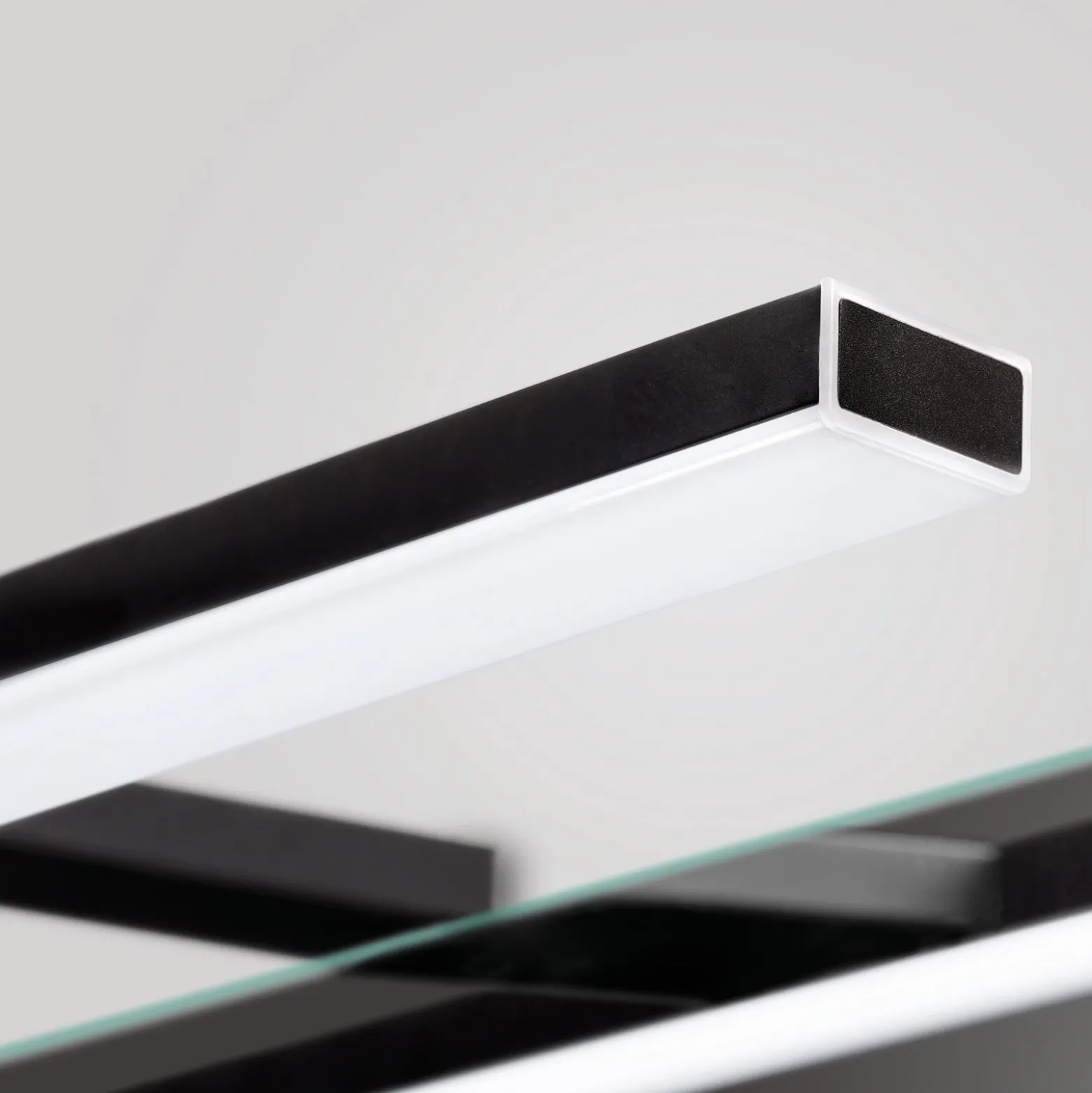 Pandora lámpara de espejo LED, negro mate, 45,8 cm