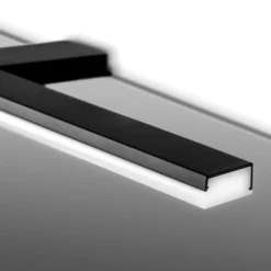 Pandora lámpara de espejo LED, negro mate, 30,8 cm