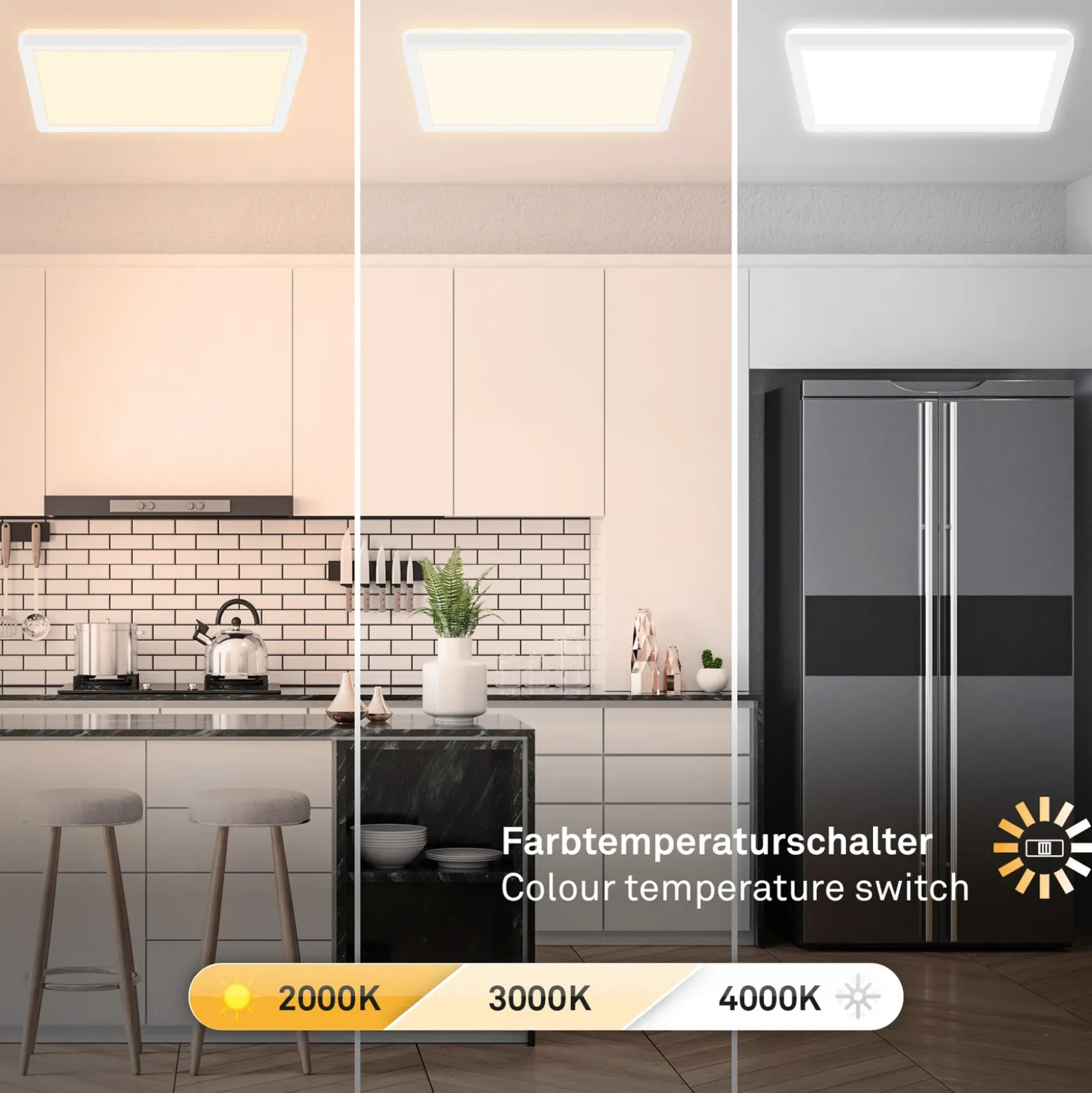 Panel LED 7556 Color de la luz ajustable 29 x 29 cm