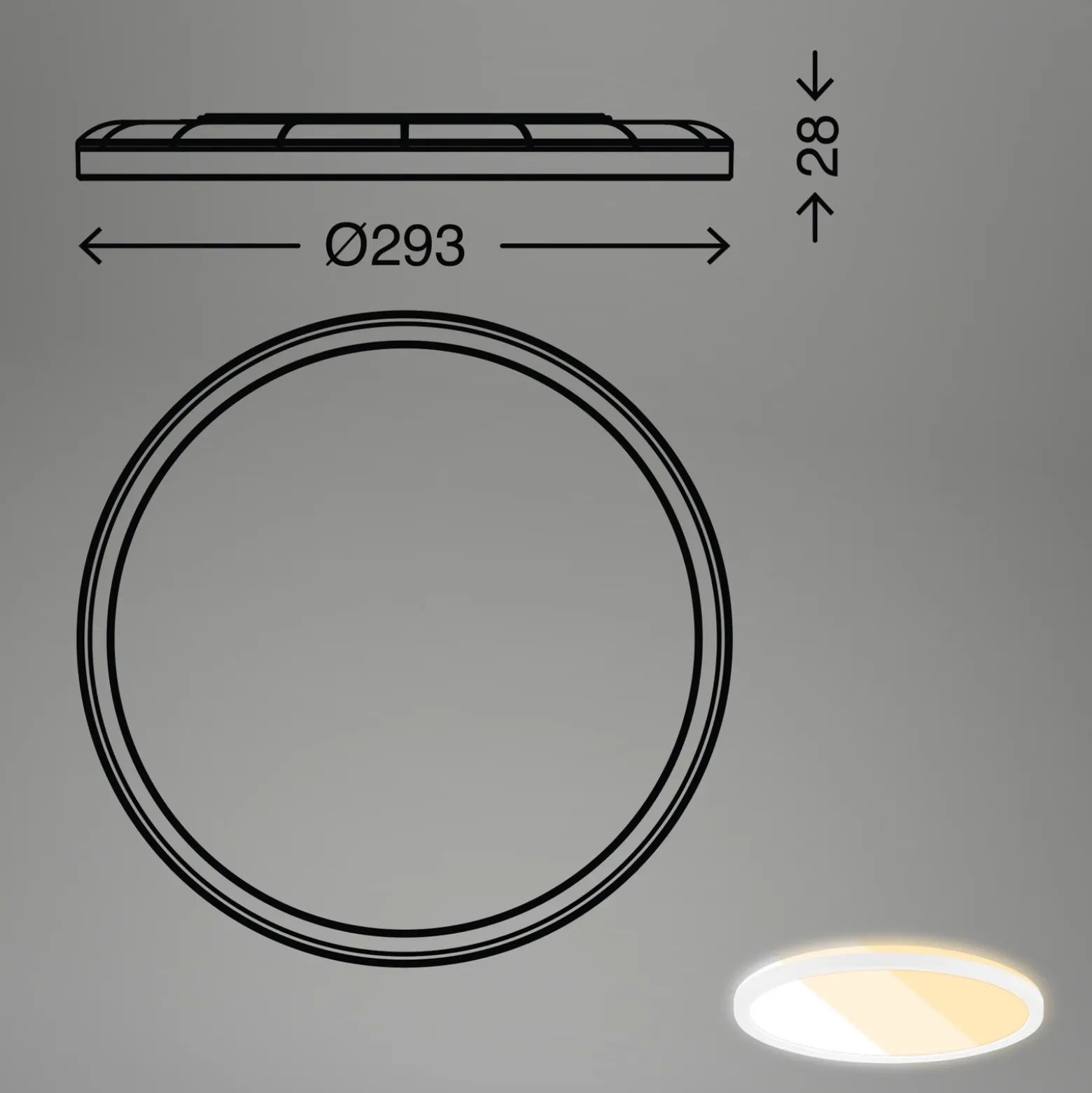 Panel LED 7555 Color de la luz ajustable, Ø 29,3 cm