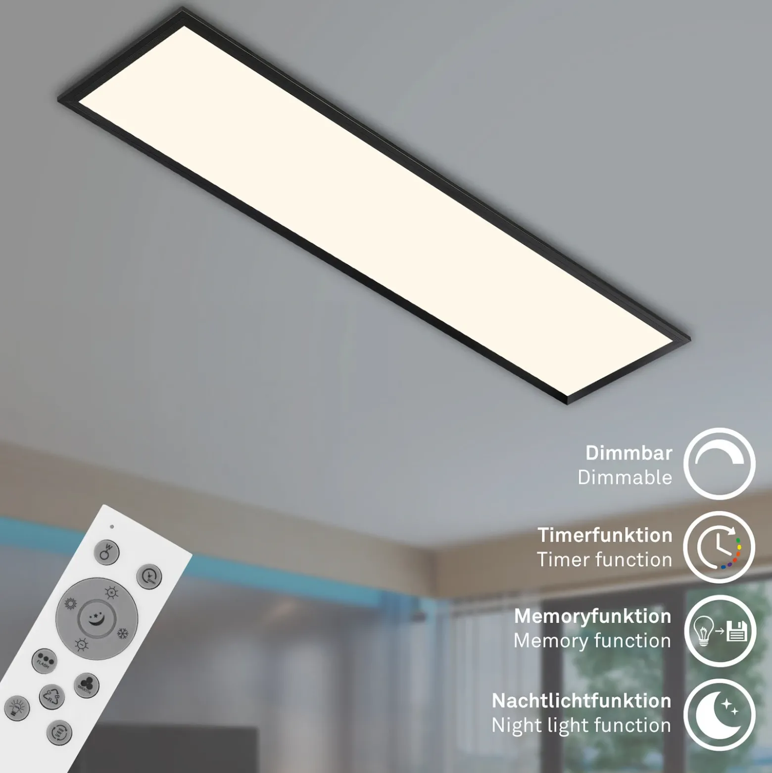 Panel LED de color, atenuable, RGB, CCT, 100x25cm