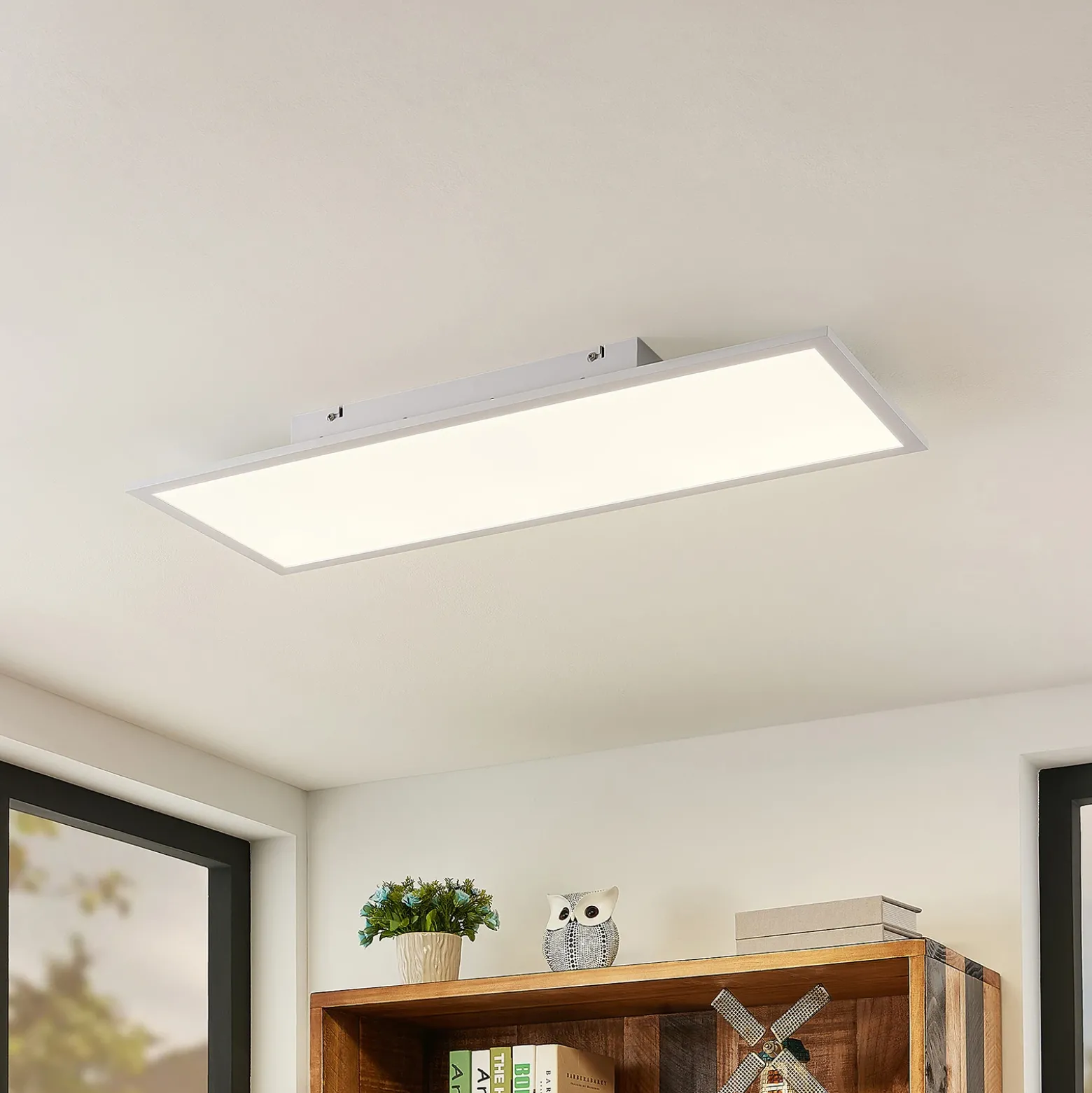Panel LED de Lindby, 80 x 30 cm, blanco, metal, 4000 K