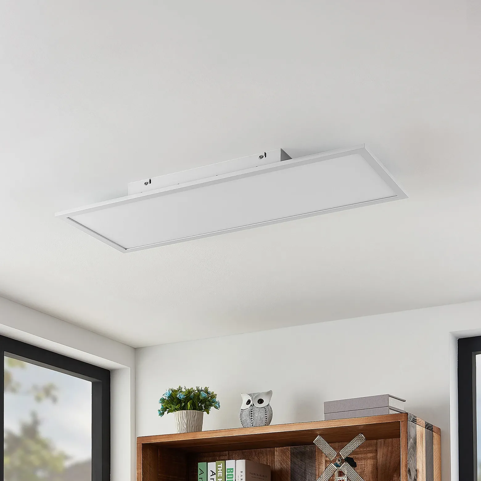 Panel LED de Lindby, 80 x 30 cm, blanco, metal, 4000 K