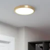 Panel LED de superficie Fueva 5 IP20 830 latón Ø28,5cm