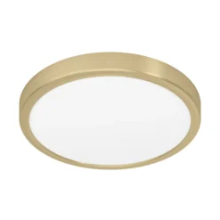 Panel LED de superficie Fueva 5 IP20 830 latón Ø28,5cm