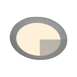 Panel LED empotrable Justus, Ø 14,5 cm, plata, IP44