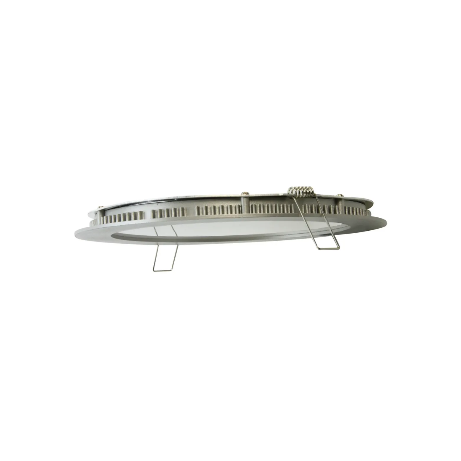 Panel LED empotrable Justus, Ø 14,5 cm, plata, IP44