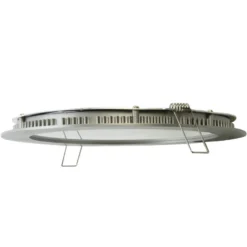 Panel LED empotrable Justus, Ø 14,5 cm, plata, IP44