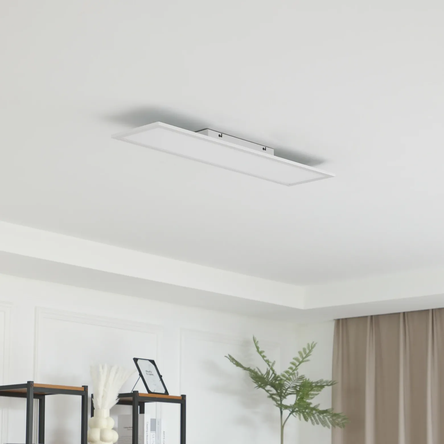 Panel LED Enhife de Lindby, blanco, 80 x 20 cm, metal, 4000 K