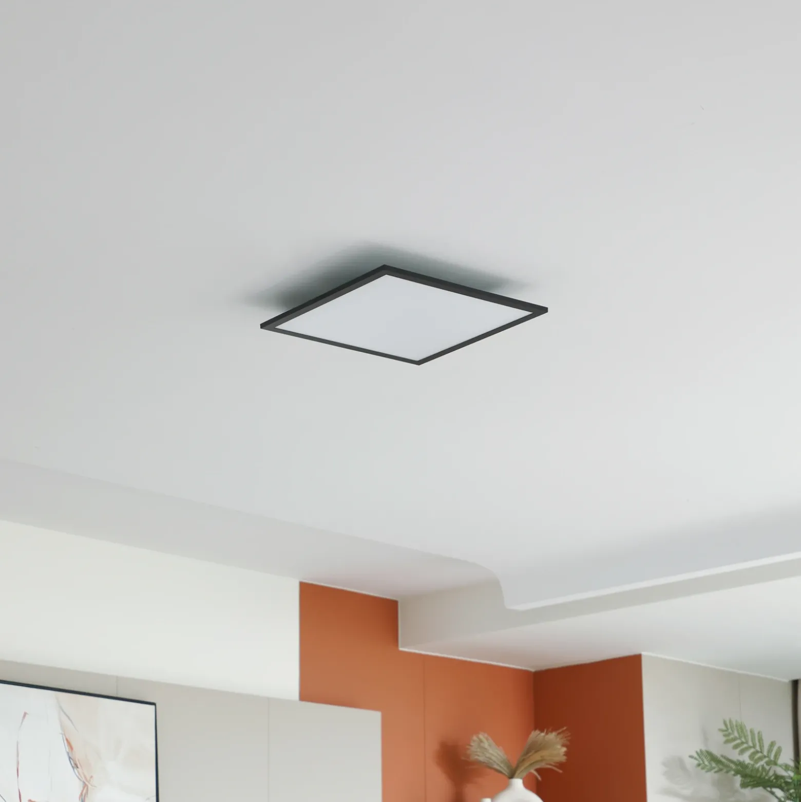 Panel LED Enhife de Lindby, negro, 40 x 40 cm, metal, 4000 K
