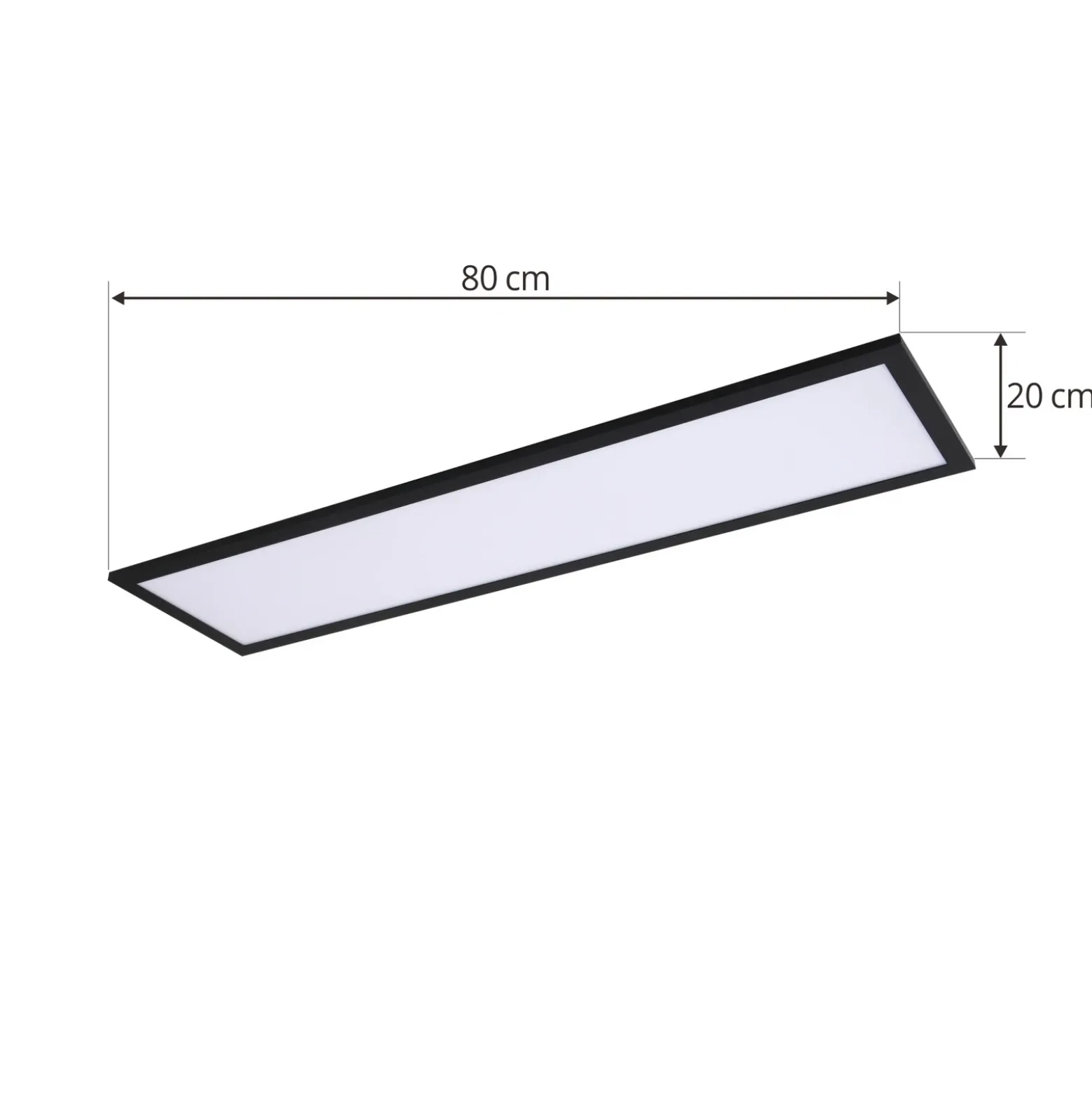 Panel LED Enhife de Lindby, negro, 80 x 20 cm, metal, 4000 K
