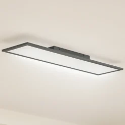 Panel LED Enhife de Lindby, negro, 80 x 20 cm, metal, 4000 K