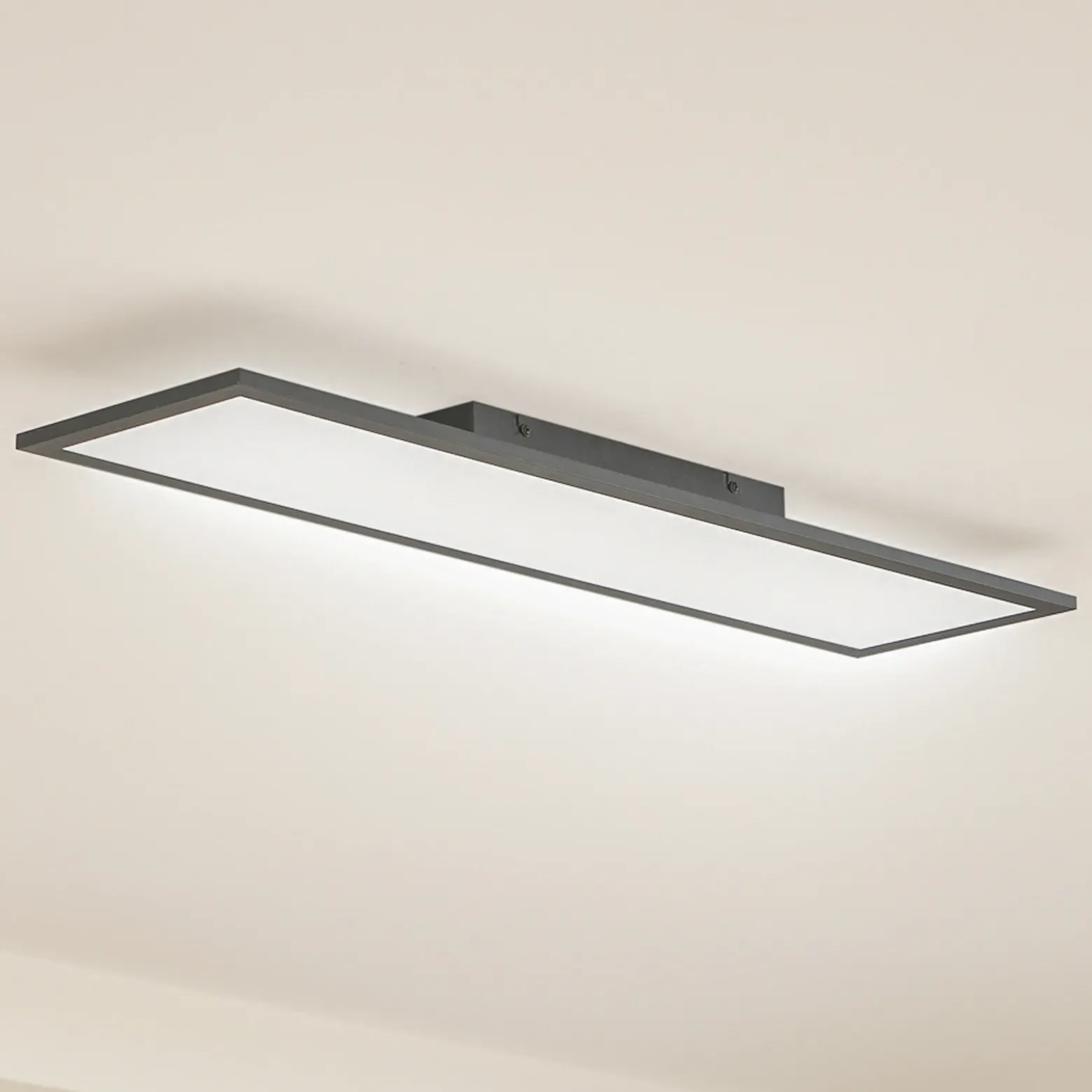 Panel LED Enhife de Lindby, negro, 80 x 20 cm, metal, 4000 K