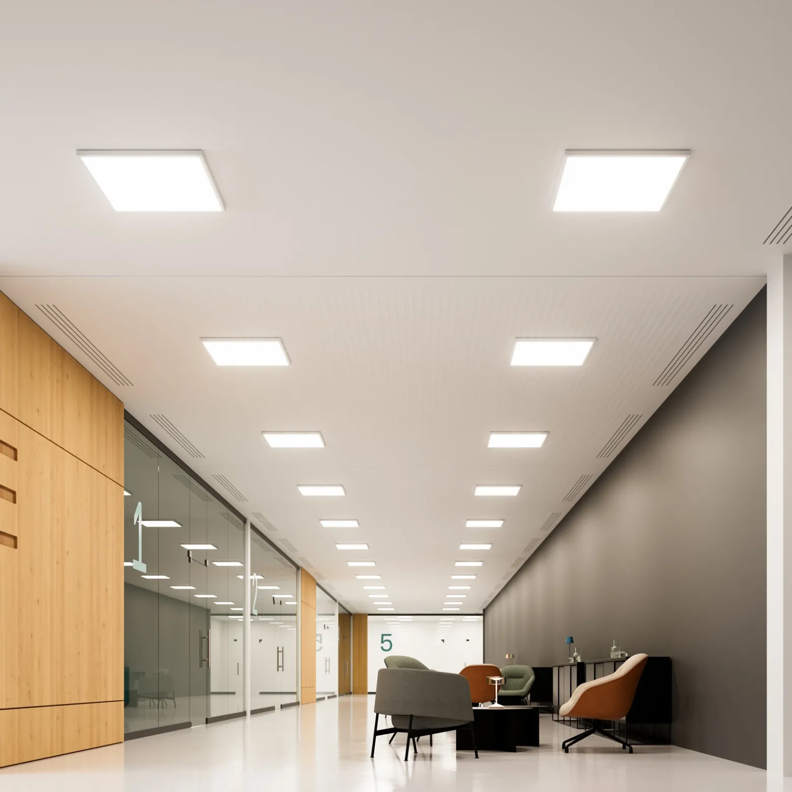 Panel LED Fled, 3.600 lm, 62x62 cm, 90°, 3.000 K