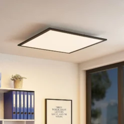 Panel LED Lindby Nelios, 62 x 62 cm, 4.000 K, negro, metal