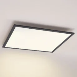 Panel LED Lindby Nelios, 62 x 62 cm, 4.000 K, negro, metal