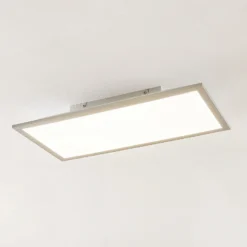 Panel LED Lindby Stenley, 4000 K, 60 cm x 30 cm, plateado/blanco