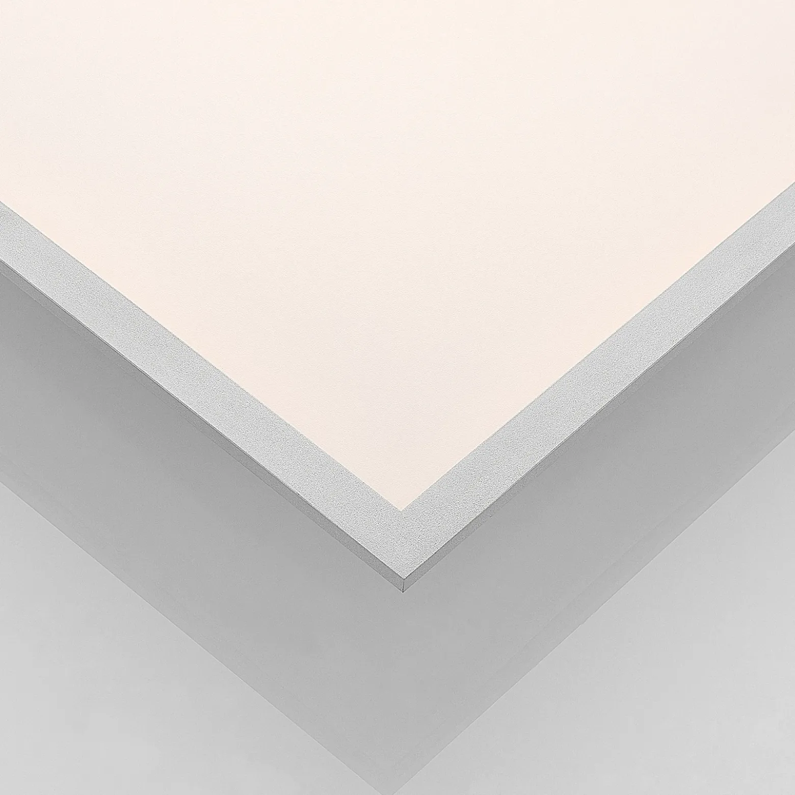 Panel LED Lindby Stenley, 4000 K, 60 cm x 60 cm, plateado/blanco