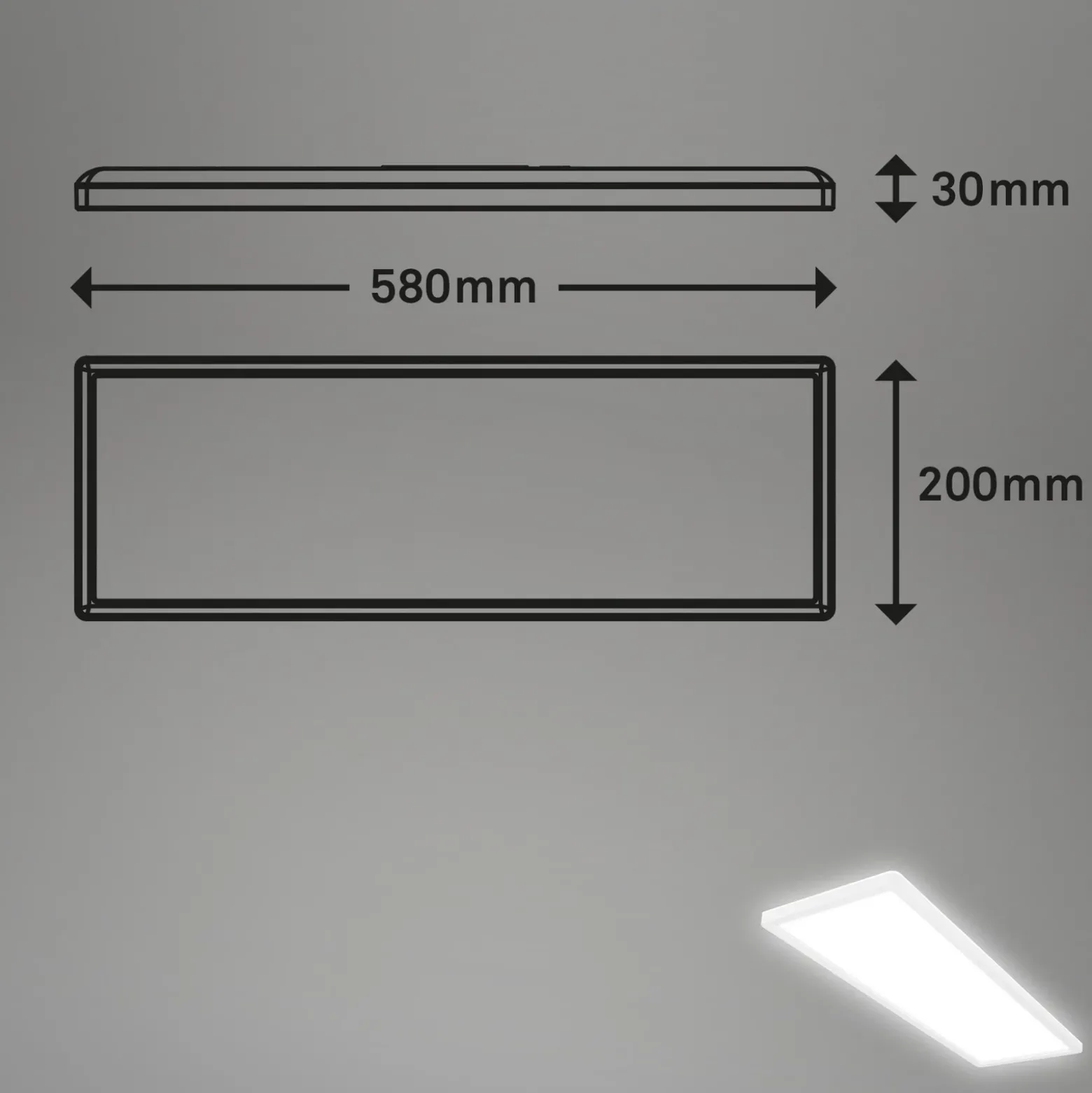 Panel LED Move, sensor, 58 x 20 cm, IP44, plástico, blanco