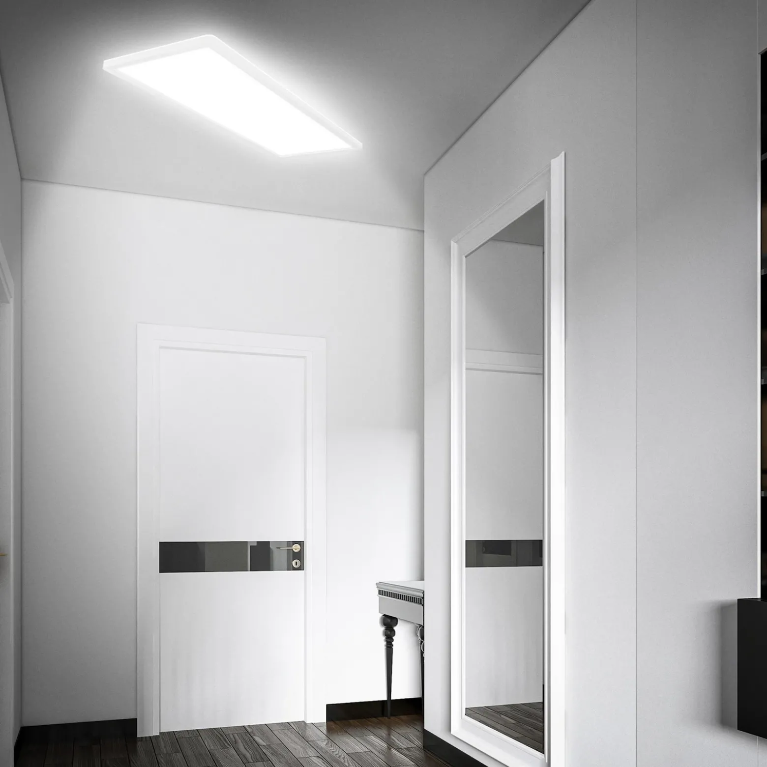 Panel LED Move, sensor, 58 x 20 cm, IP44, plástico, blanco