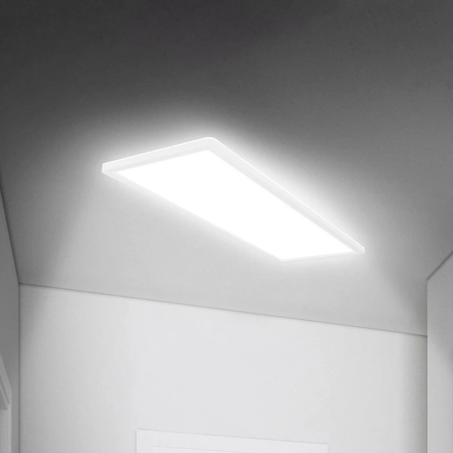 Panel LED Move, sensor, 58 x 20 cm, IP44, plástico, blanco