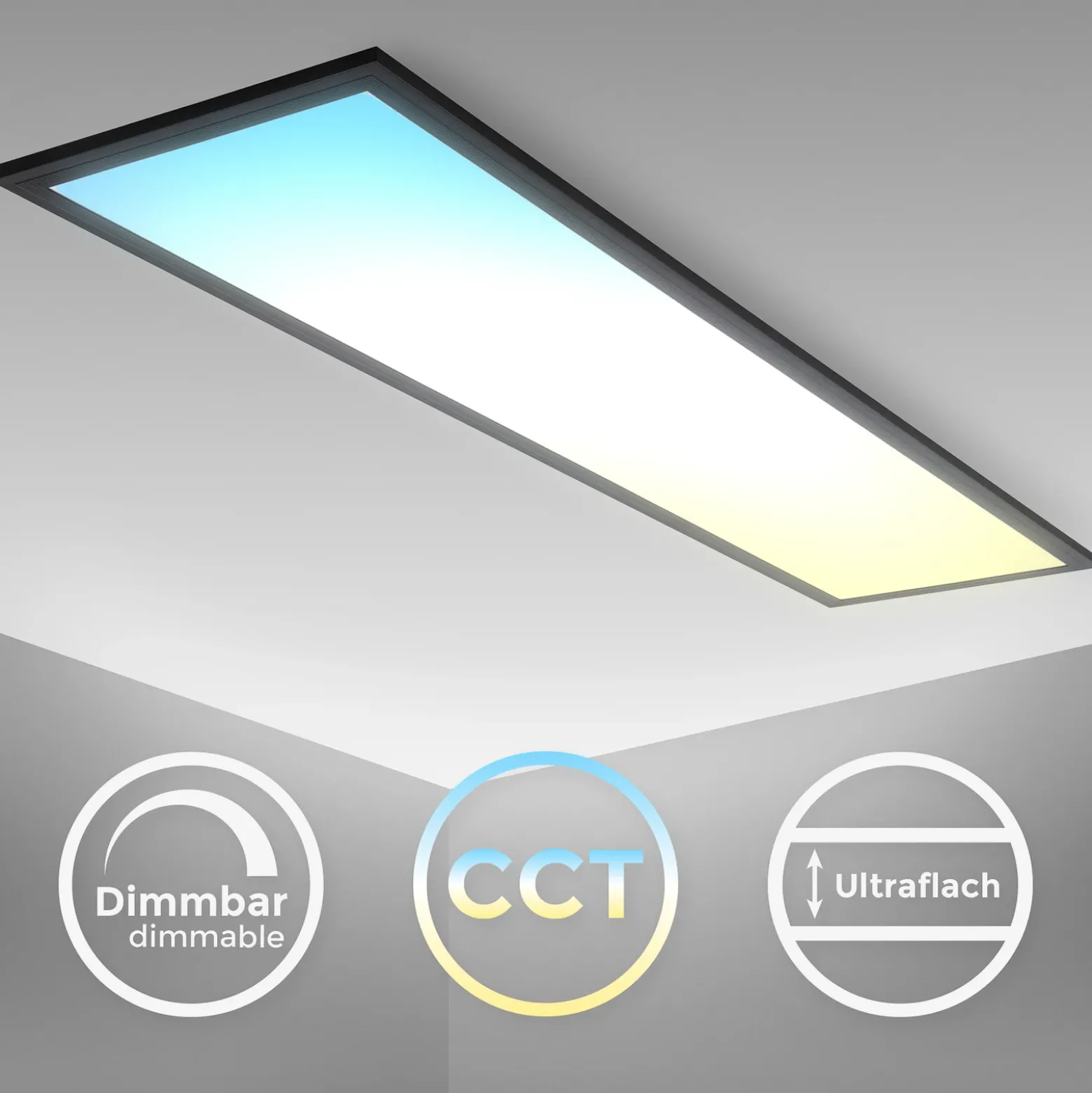 Panel LED Odin Control Remoto CCT, 100 x 25 cm, negro