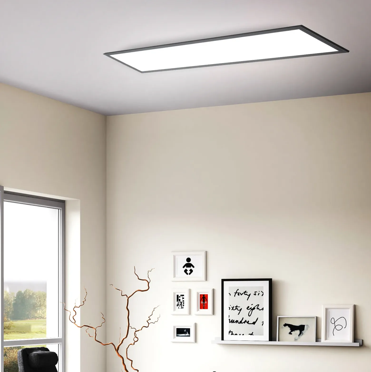 Panel LED Odin Control Remoto CCT, 100 x 25 cm, negro