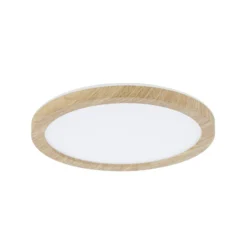 Panel LED Paulmann Atria Shine, Ø 19 cm, acabado madera, IP44, 3000 K,
