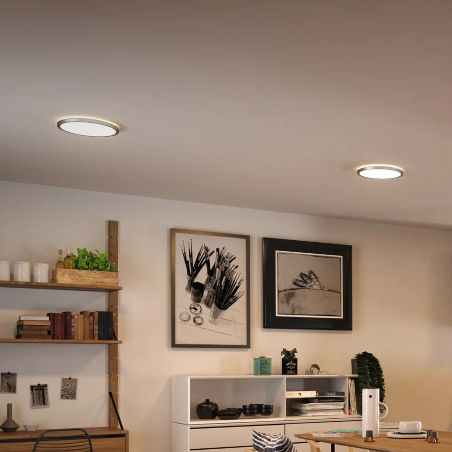 Panel LED Paulmann Atria Shine cromado, Ø 29 cm, 3000 K, encendido/apagado, IP20