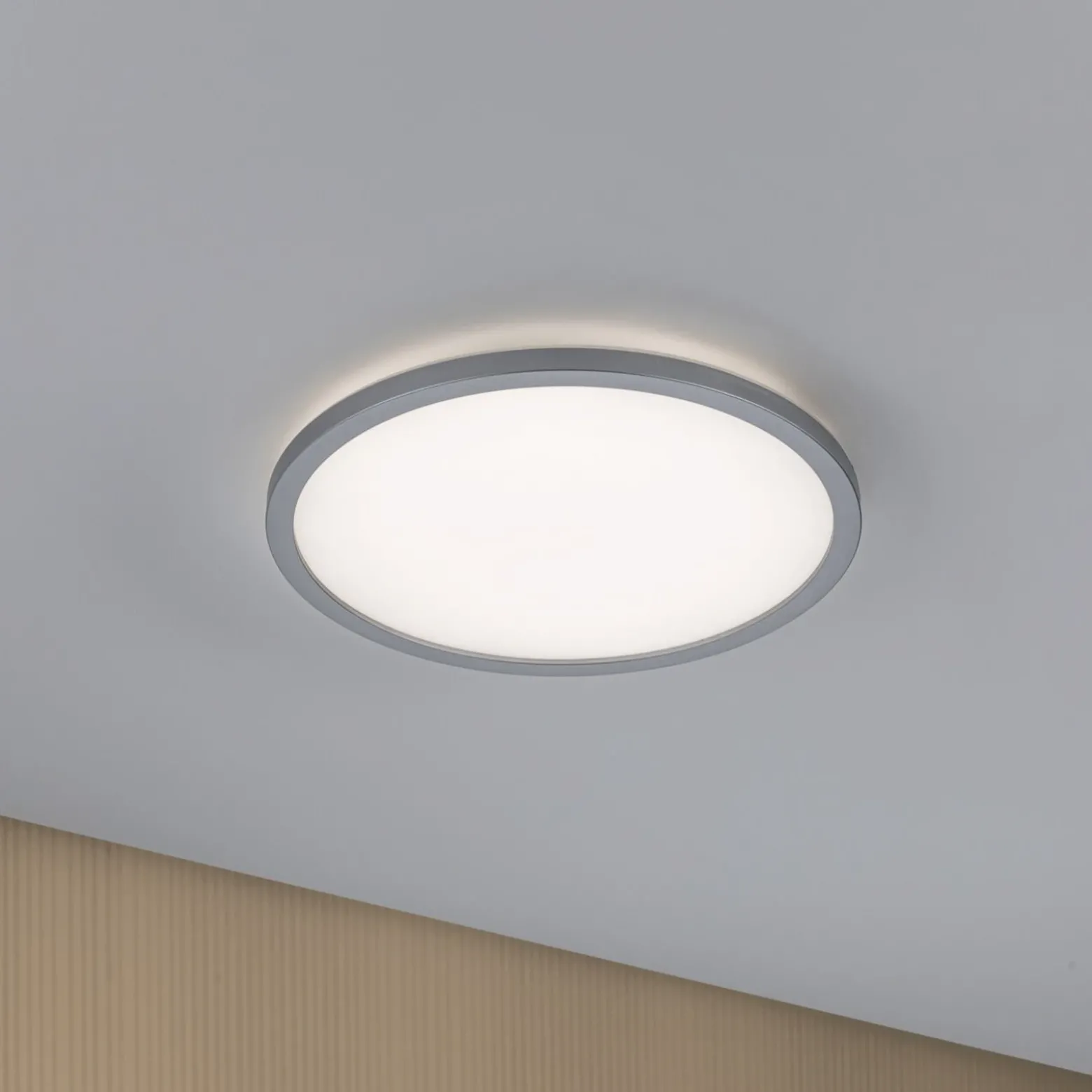 Panel LED Paulmann Atria Shine cromado, Ø 29 cm, 3000 K, encendido/apagado, IP20